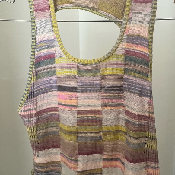 Anthropologie Pastel Striped Tank Top & Shorts knit set - Picture 1 of 5